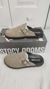 Stacy Adams Montaine Perforated Strap Clogs Sand Size 7M